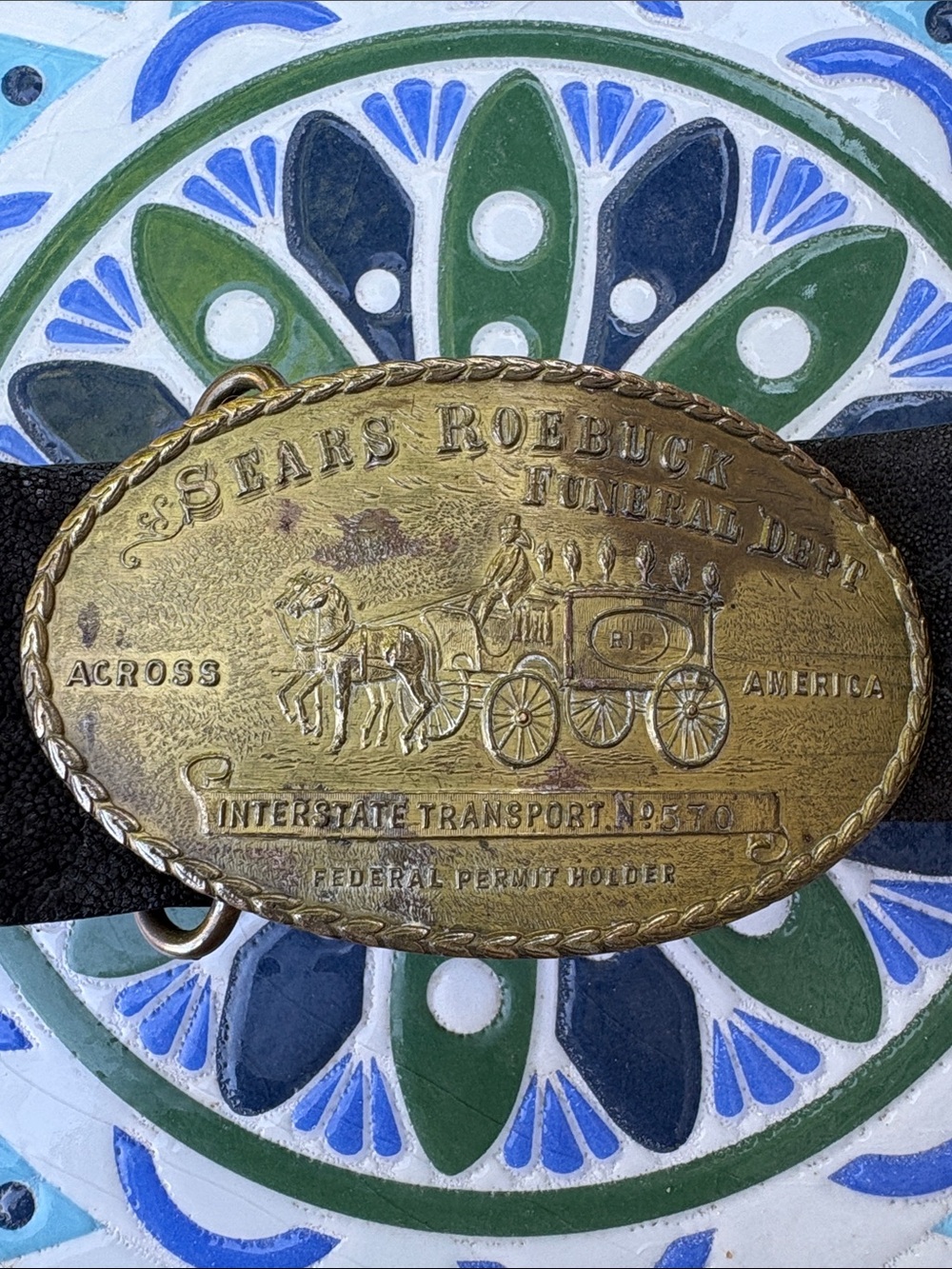 Vintage Brass Western Buckle~ Leather Belt (Collectable “One of a Kind”)